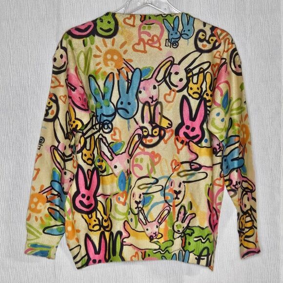 Rabbit Lightweight Crew Neckline Long Sleeves Multicolored & Yellow Knit Sweater - Picture 5 of 11